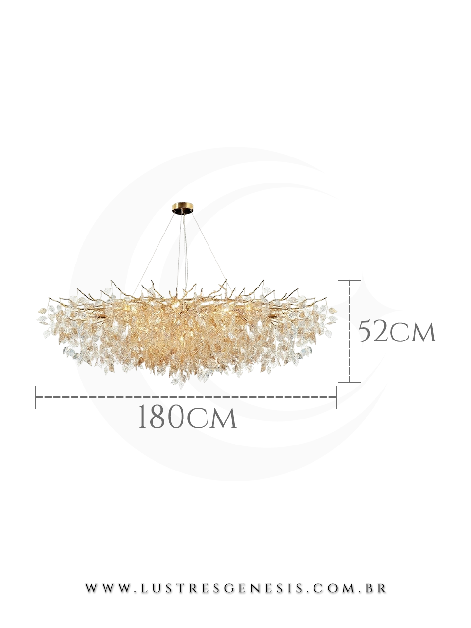 Lustre Pendente Decorativo Cristal Folhas Dourado Design Artistico para Sala Estar Jantar Hall Escadas Pe Direito Duplo